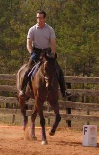 Former Prospect Horse _ Painted Dancer aka "Tango" with dressage trainer, Ajax Sugier. November 2005