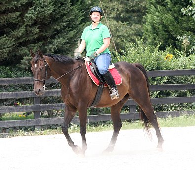 Queen's Rowdy Lad continues to put on weight and muscle with the exercise he is getting giving rides to his mom, Mamie Kerr.