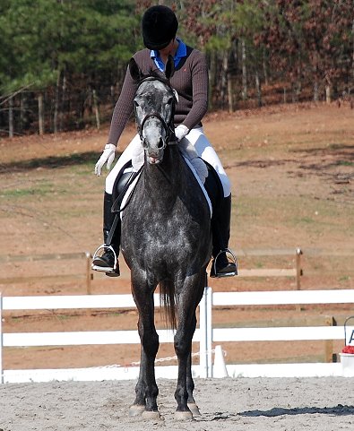 Pretty and Halliea Milner at a dressage show where they won first place!