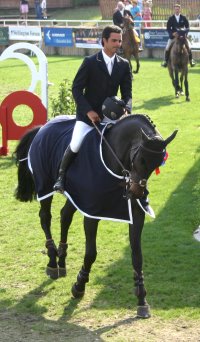 Rodrigo Pessoa won the 1.50m Classic with his mare Cantate Z for the second straight week. 