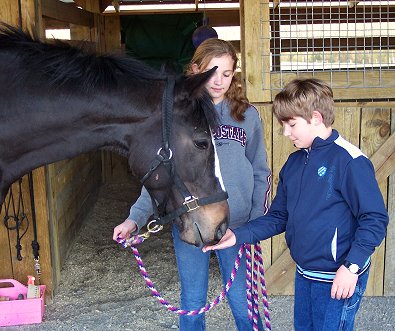 Shepherdsville's new Georgia family welcomed him with his with his favorite treat -
              peppermints! March 2007