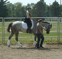 B C Charmer gives Lori LaMattina her first ride. September 16, 2006