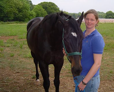 Joker's Jest and his new mom Holly Mize.