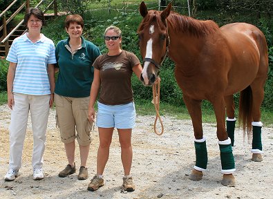 Flame Boyant aka "Skinny" and the "moms" who love him: Lisa Sievers, Elizabeth , Jessica Huges. Flame is home again at Bits & Bytes Farm where he hopes to find another woman who will love him as much as these three do!