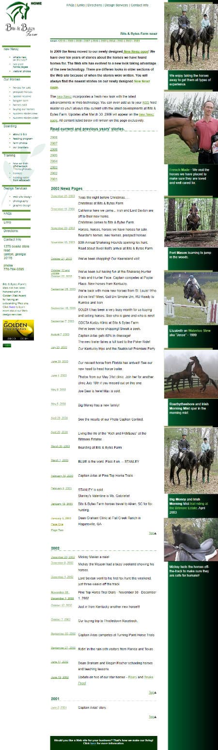 Bits & Bytes Farm Website Early 2000's